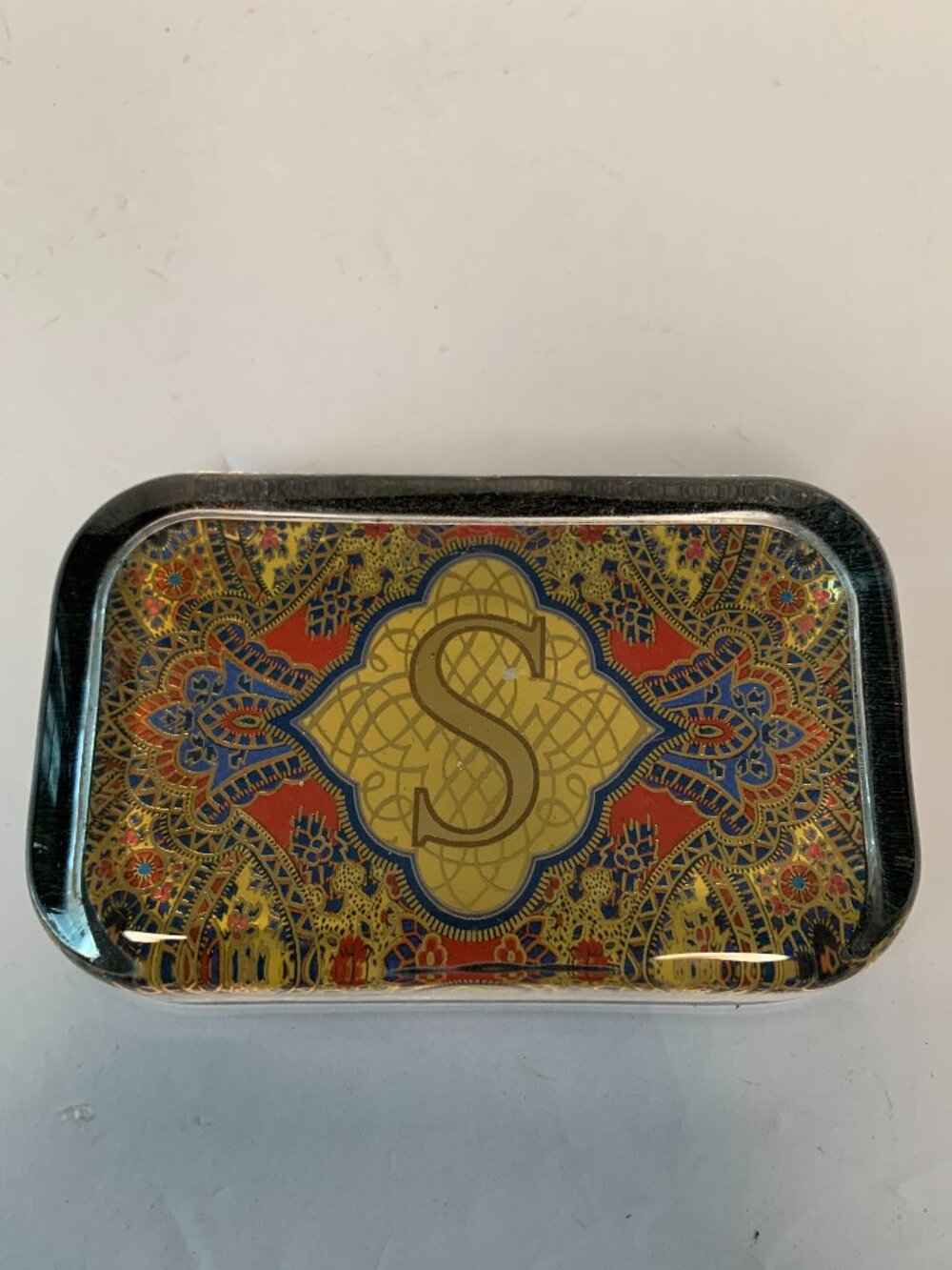 Punch Studio Solid Glass Paperweight Gold Foiled Embossed "S" Monogram
